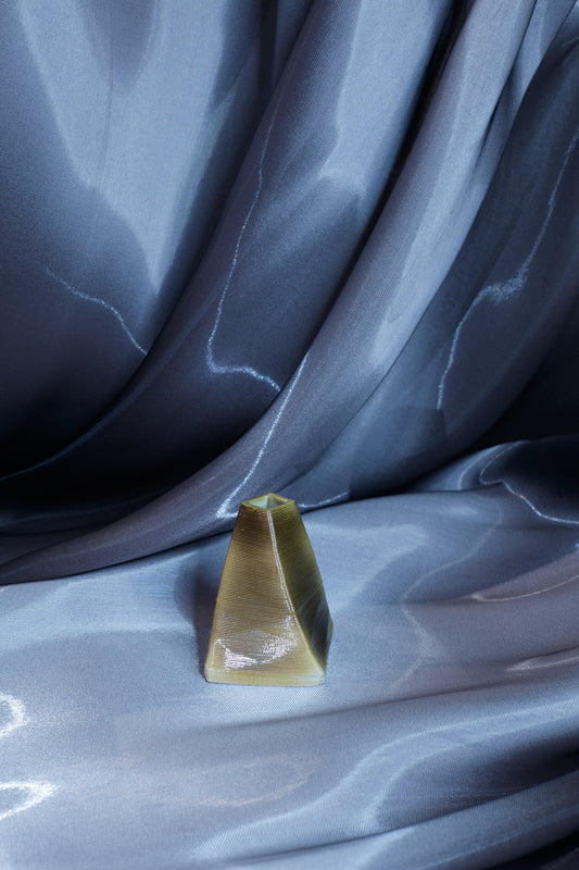 Geo Pyramid Bud Vase Petite Coffee Haze